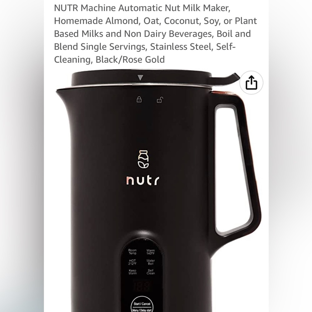 NWT in box Nutr automatic nut milk maker. Sells for $189 on Amazon
